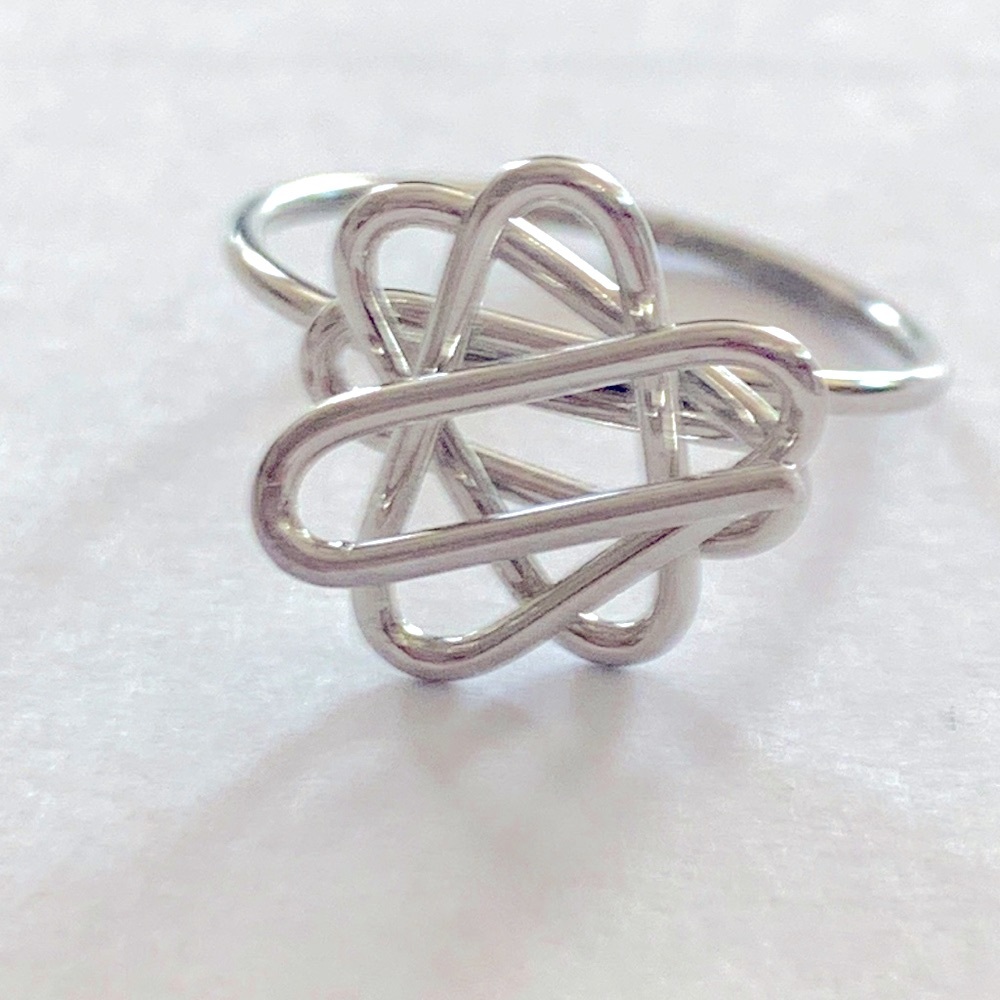 Handcrafted Geometric Star Wire Ring Size 6 Silver Artsy